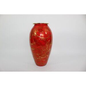 Bruce Fairman Shoulder Vase Red Gold Glaze, Signed 2005 Studio Pottery